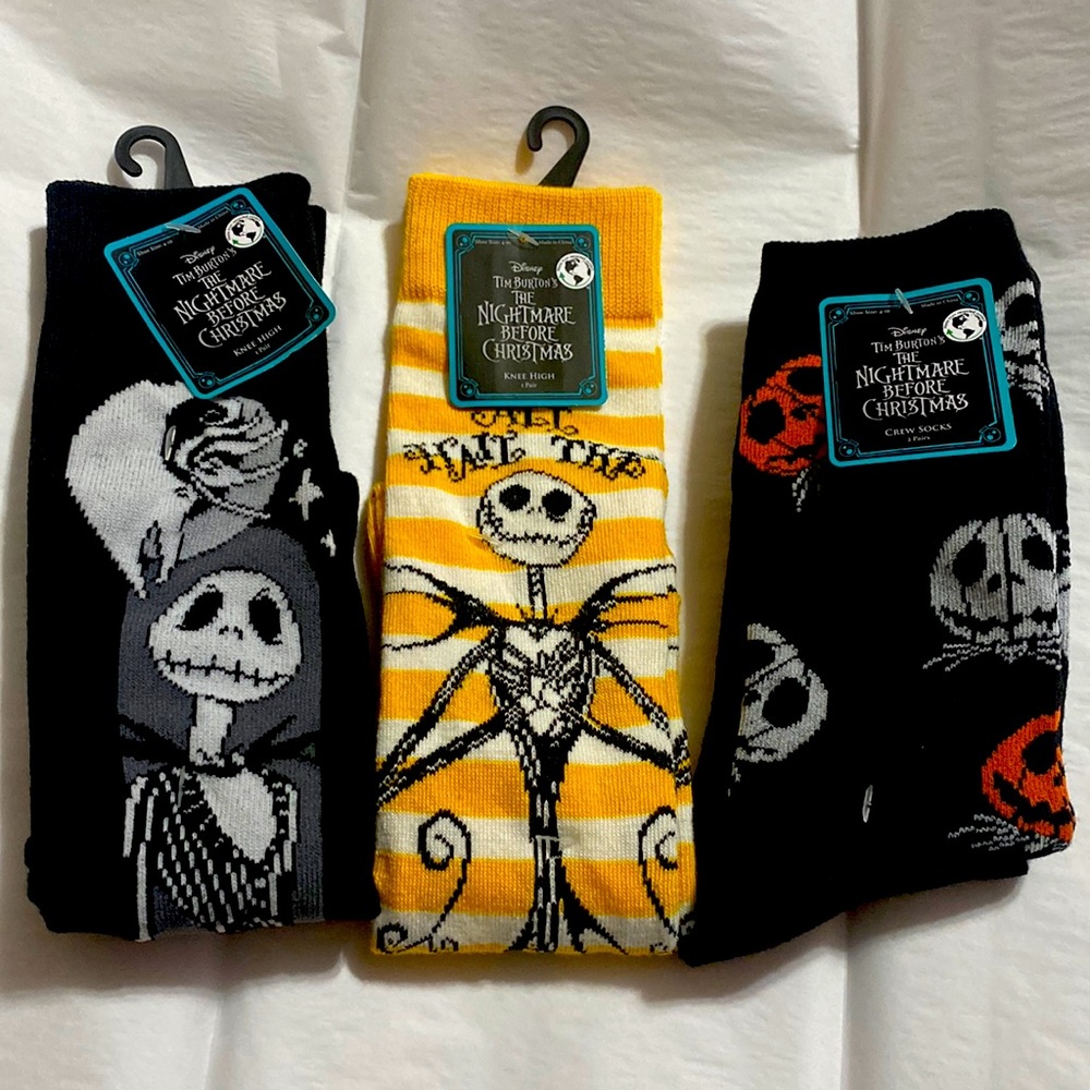 Disney Tim Burtons The Nightmare Before Christmas crew and knee high socks